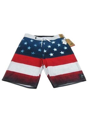 Vans Era USA American Flag Boardshort Swim Trunks Mens Size 30 NEW